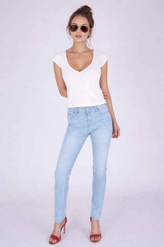 Fraternel Damen Jeans Tapered Fit Five Pocket mit Reißverschluss H115