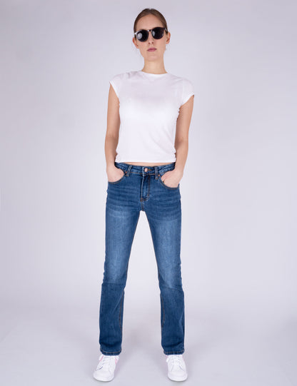 Fraternel Damen Jeans Hose Bootcut normal waist stretch H001