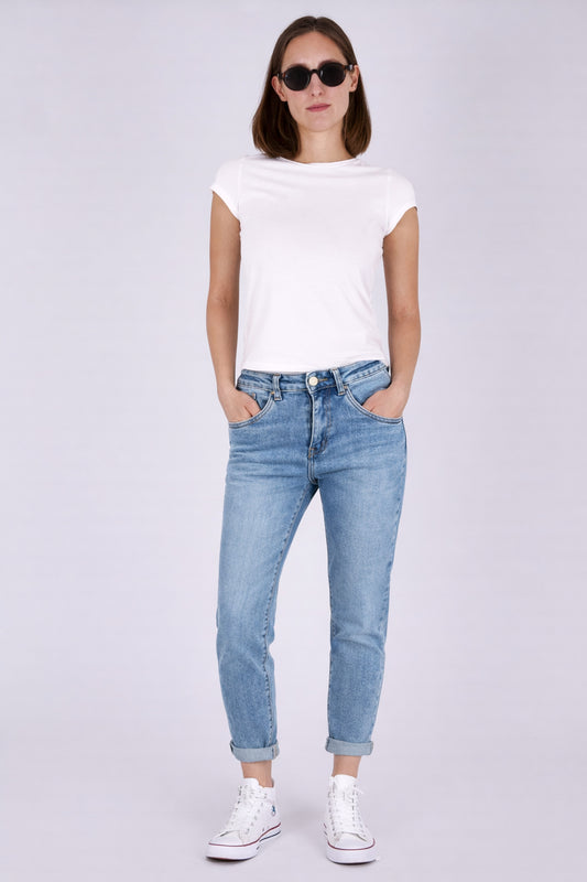 Fraternel Damen Momfit Jeans – Lässiger Boyfriendhosen Style H102