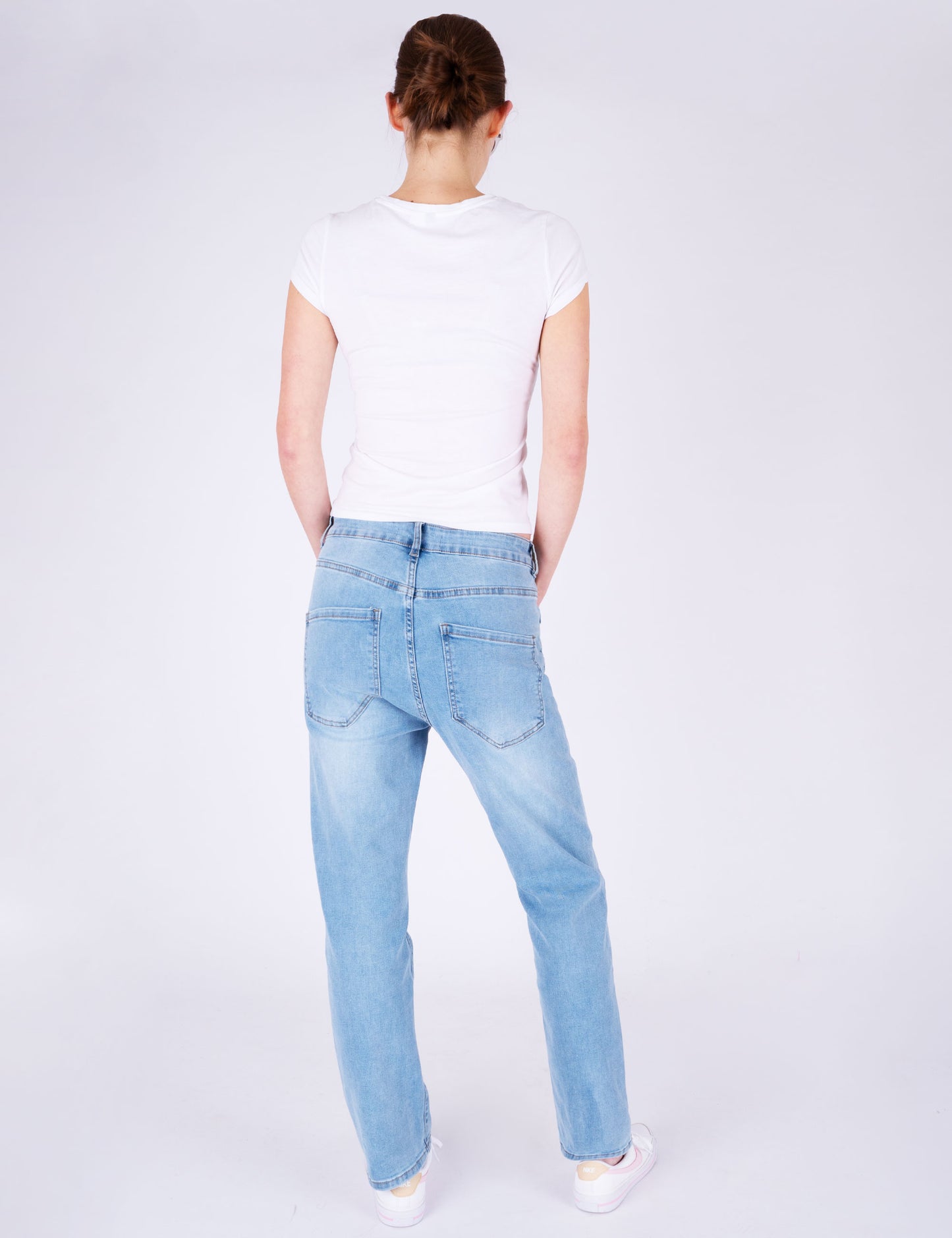 Fraternel Damen Loose Baggy Jeans, Helles Denim Blue, Five Pocket, Used Waschung H108