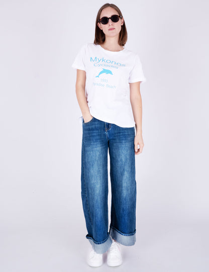 Fraternel Damen Horseshoe Jeans Relaxed Fit High Rise Barrel Leg H114