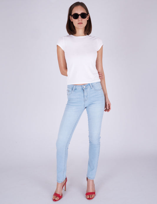 Fraternel Damen Jeans Tapered Fit Five Pocket mit Reißverschluss H115