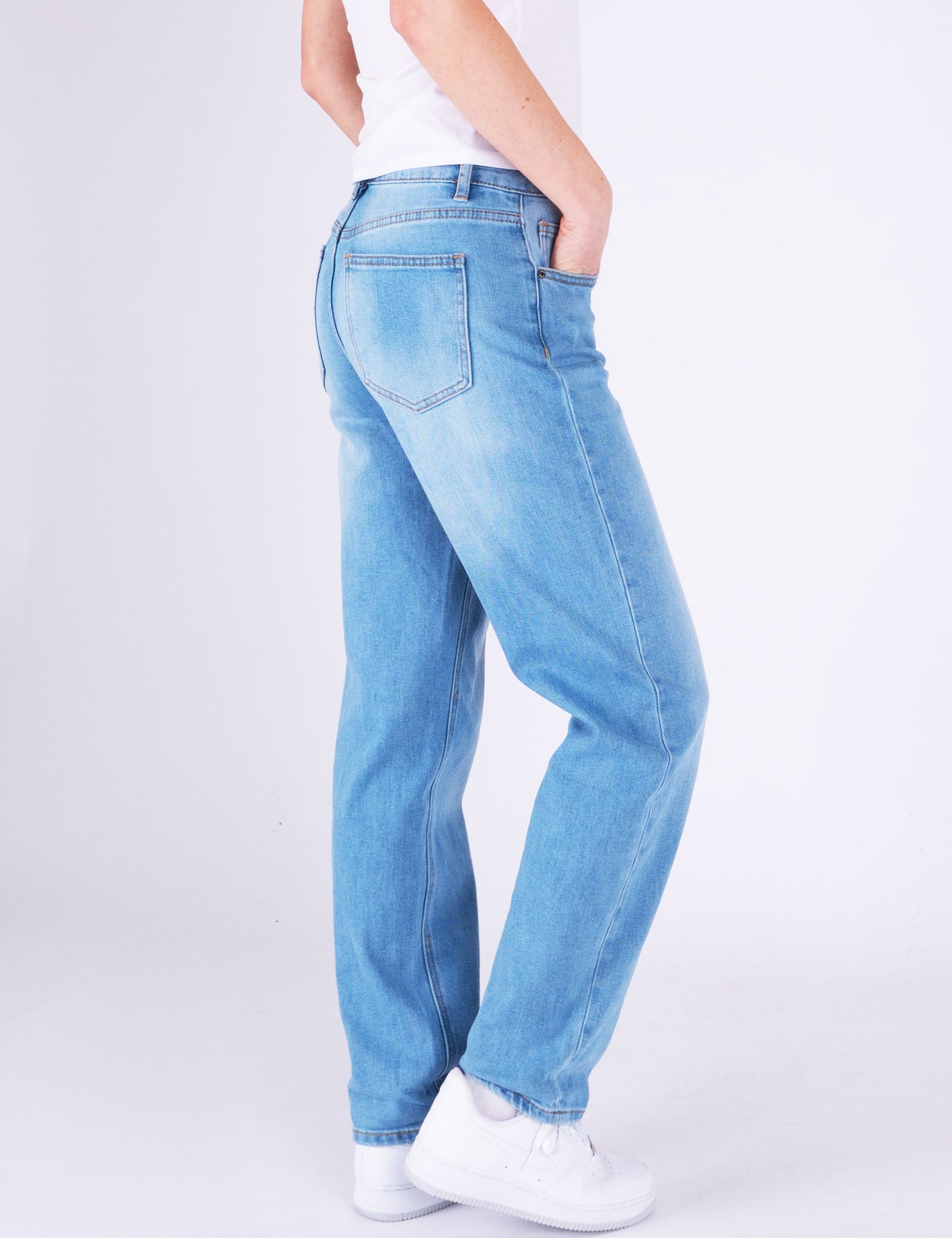 Fraternel Damen Jeans Straight Fit – Bequeme Five-Pocket Denim Hose mit Used-Waschung H116