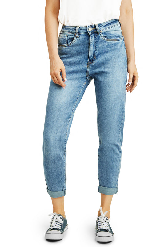 Fraternel Damen Momfit Jeans – Lässiger Boyfriendhosen Style H102