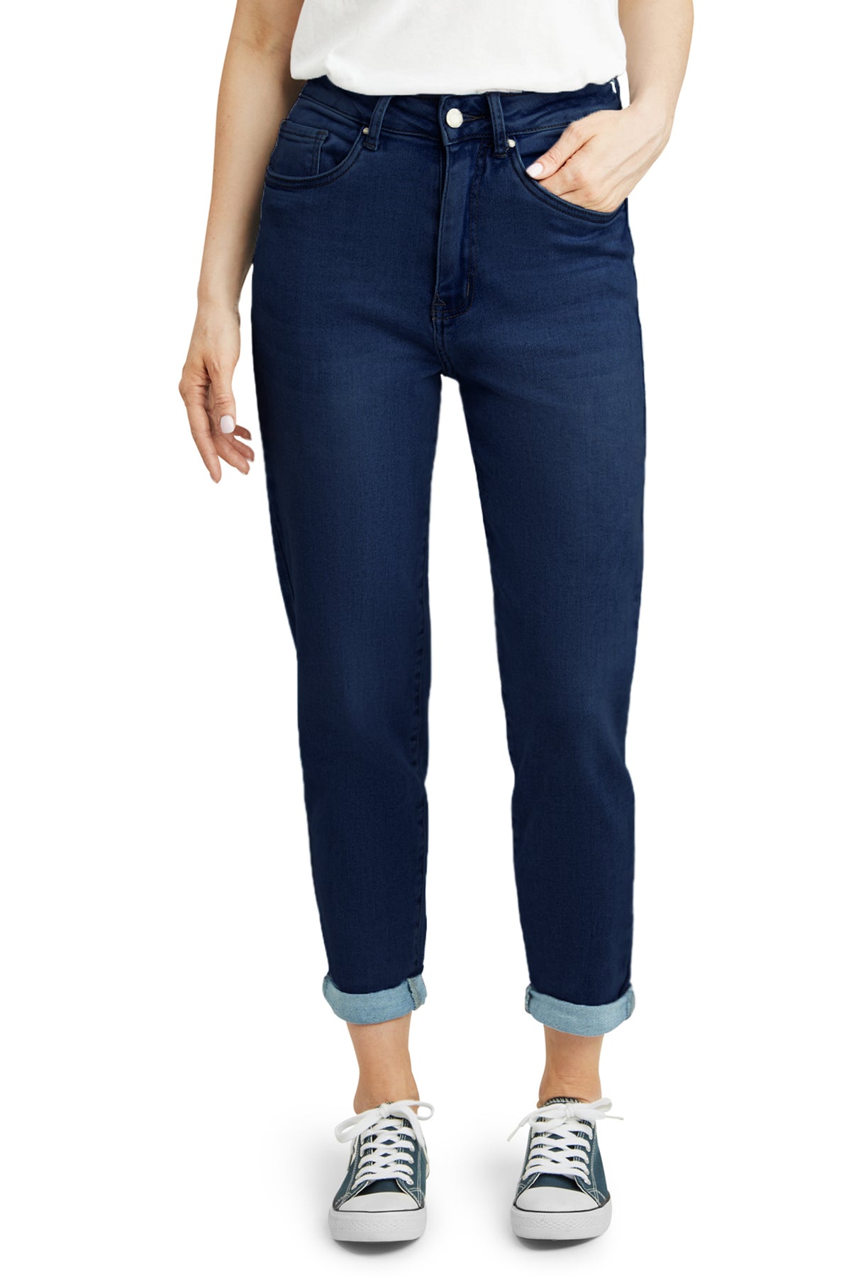 Fraternel Damen Momfit Jeans – Lässiger Boyfriendhosen Style H102