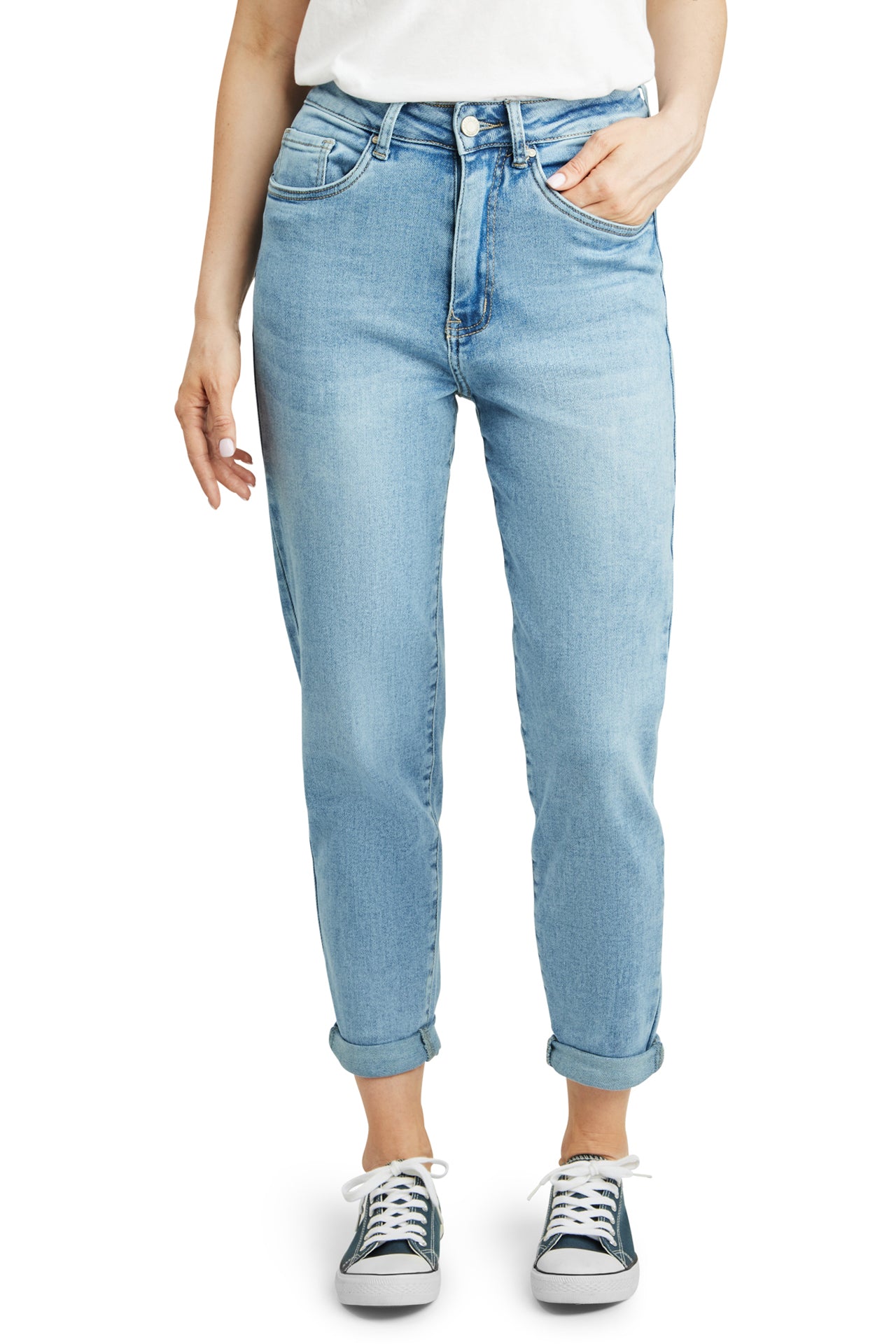 Fraternel Damen Momfit Jeans – Lässiger Boyfriendhosen Style H102