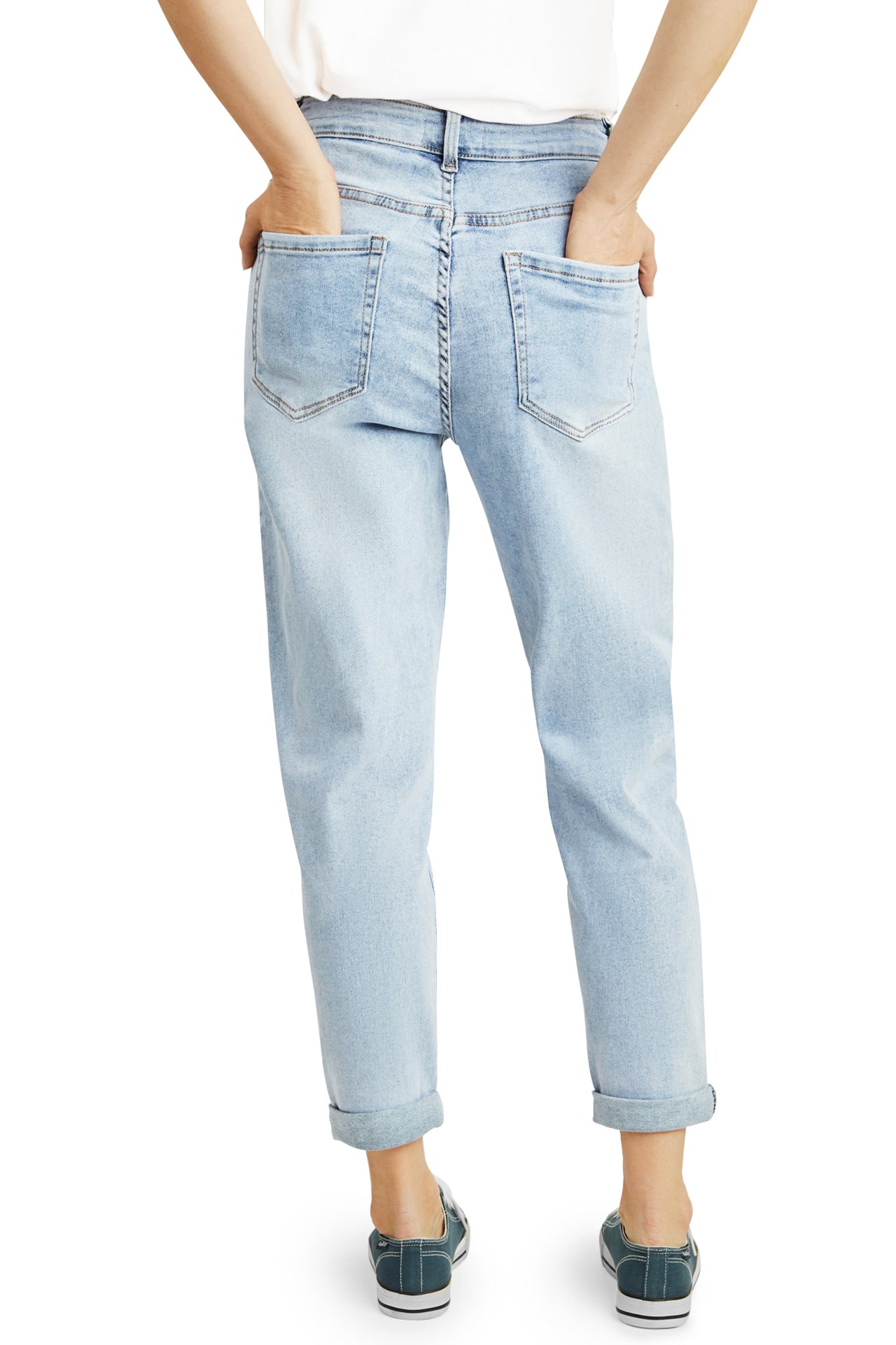 Fraternel Damen Momfit Jeans – Lässiger Boyfriendhosen Style H102
