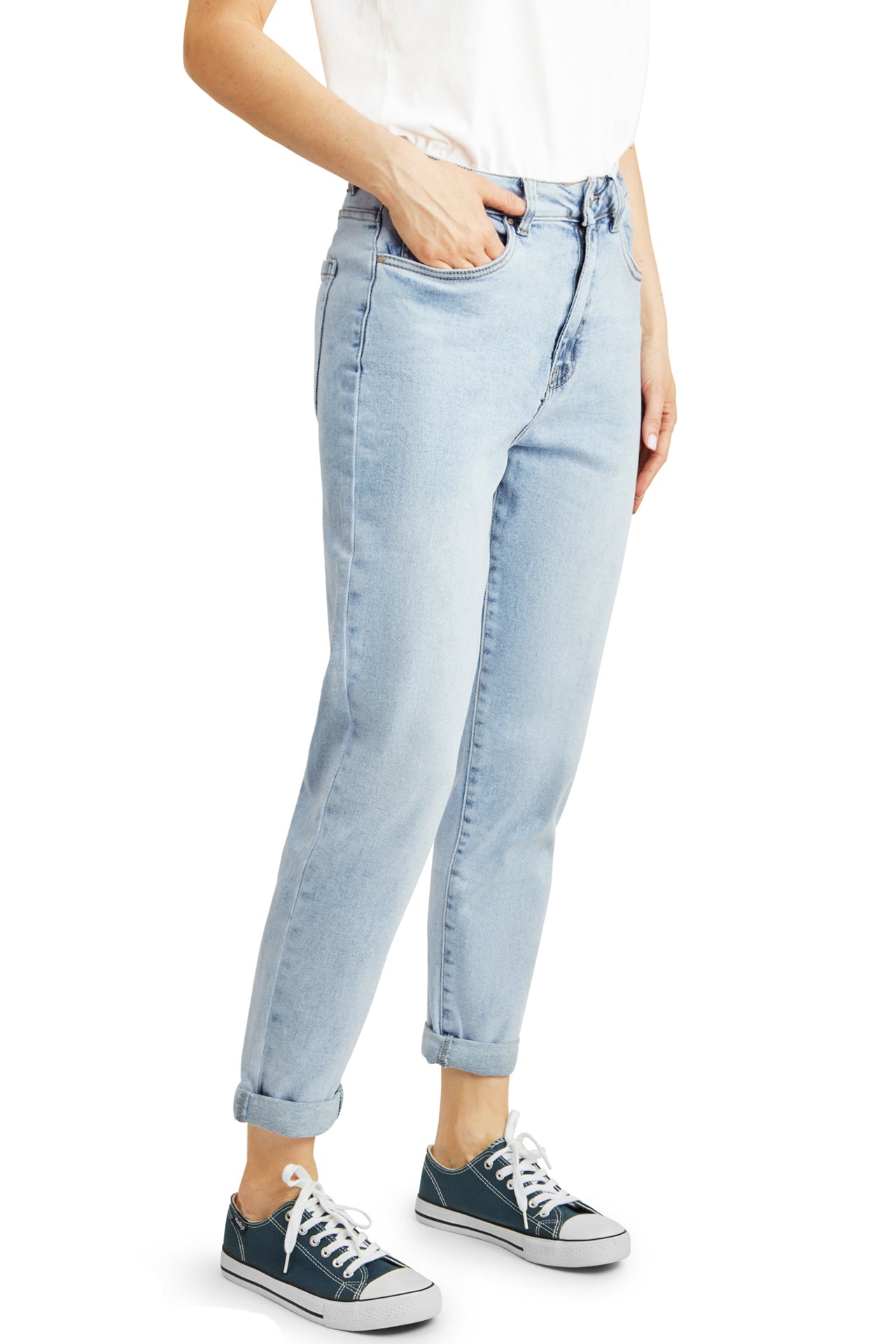 Fraternel Damen Momfit Jeans – Lässiger Boyfriendhosen Style H102