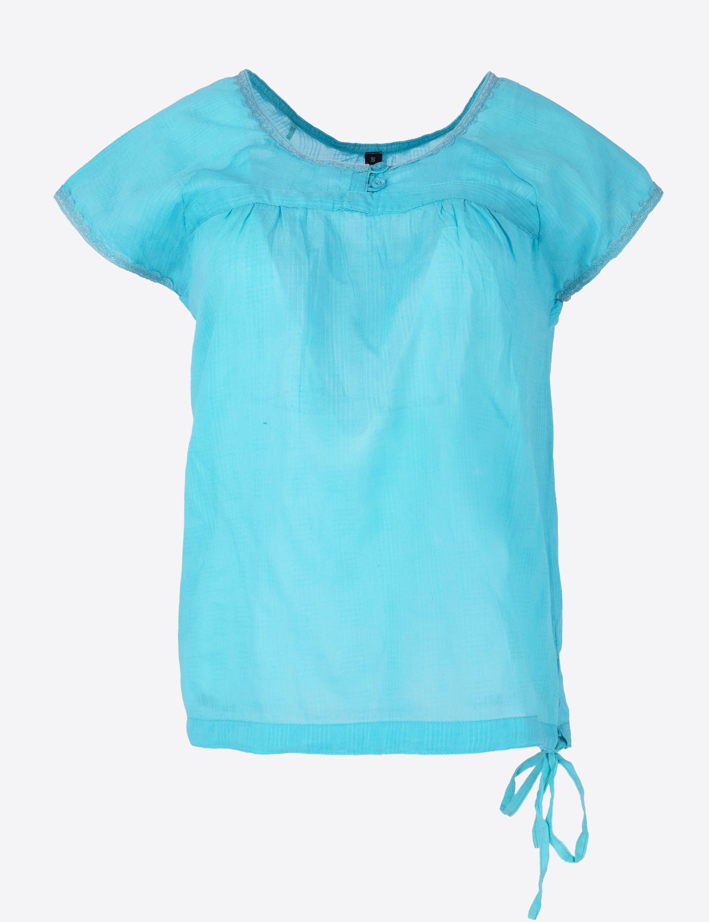Fraternel Leichtes Damen Blusenshirt Sommerlich Luftig Rundhals Kurzarm Femininer Schnitt T002
