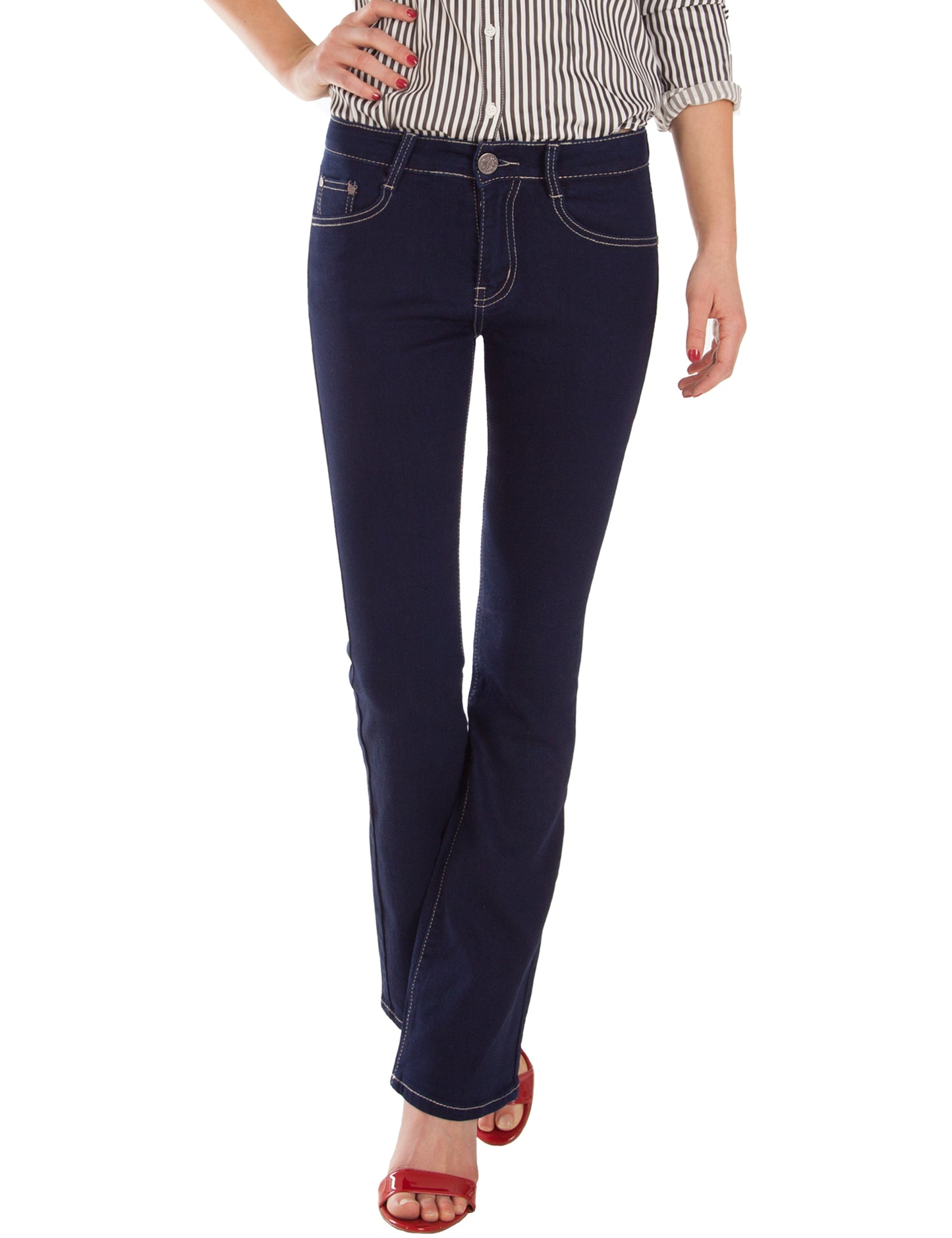 Fraternel Damen Jeans Hose Bootcut normal waist Stretch H035