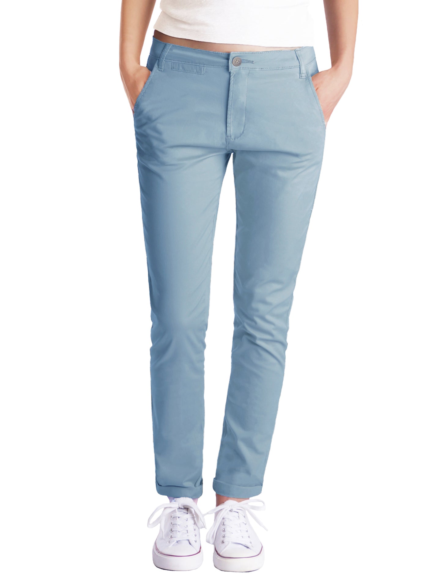 Fraternel Damen Chino Hosen – Moderne Stoffhose mit schmalem Bein und Stretch H100