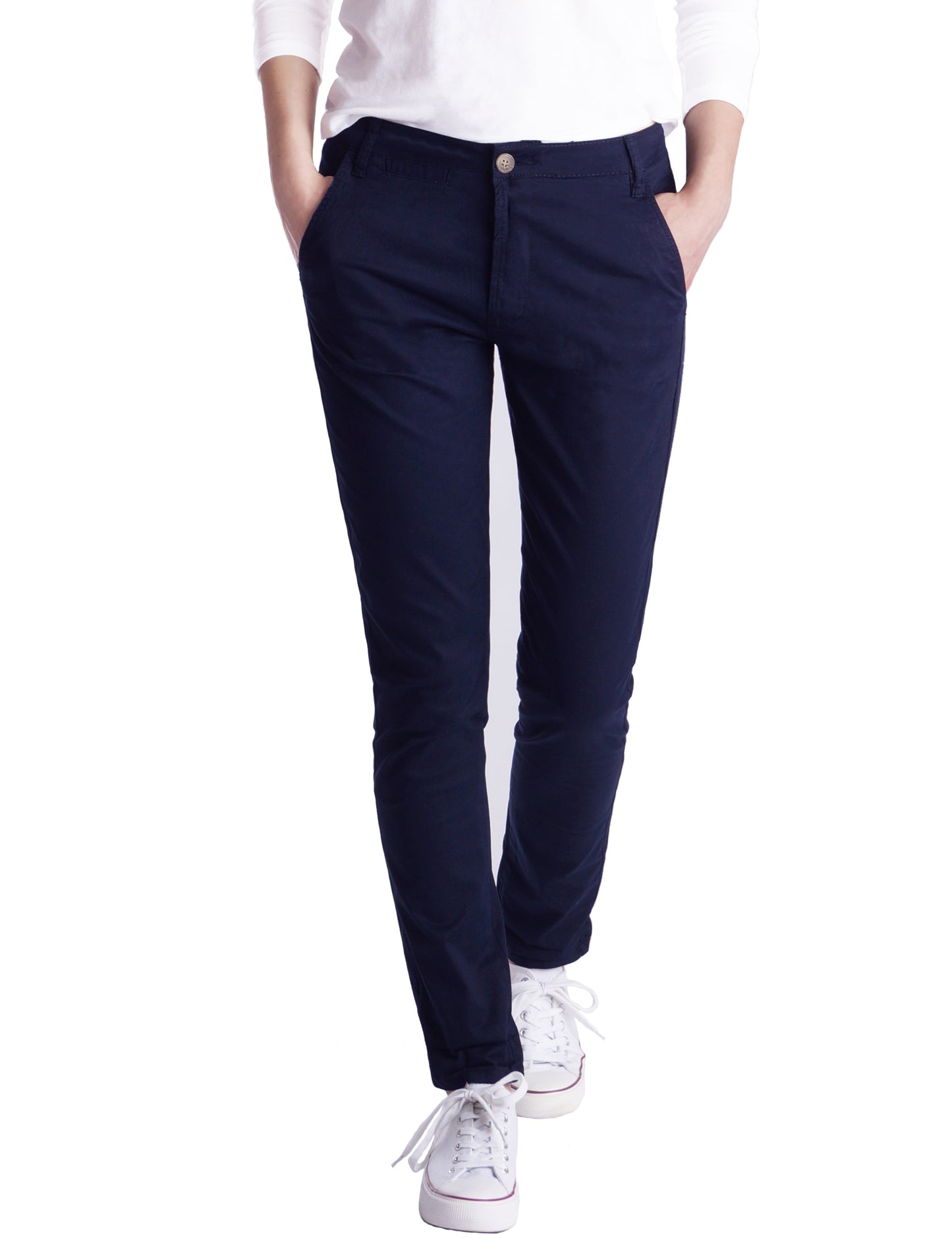 Fraternel Damen Chino Hosen – Moderne Stoffhose mit schmalem Bein und Stretch H100