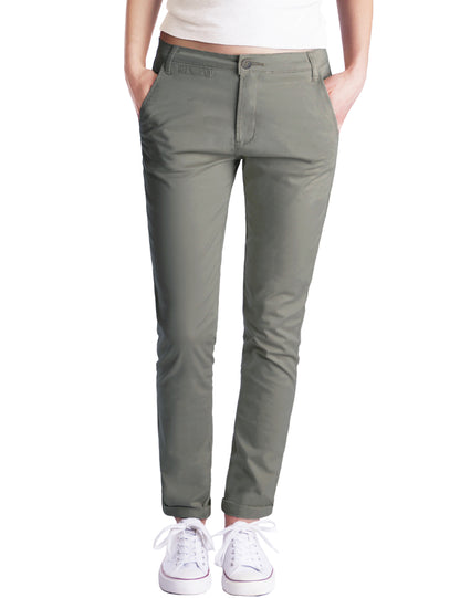 Fraternel Damen Chino Hosen – Moderne Stoffhose mit schmalem Bein und Stretch H100