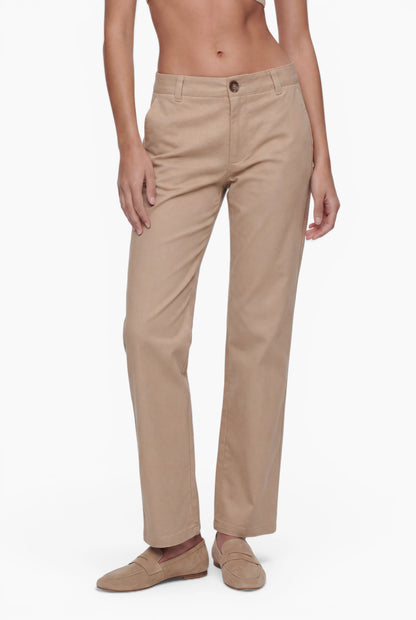 Fraternel Damen Chino Hose – Weite Straight Leg Stoffhose aus Baumwolle mit Stretch H118