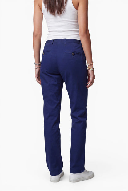 Fraternel Damen Chino Hose – Weite Straight Leg Stoffhose aus Baumwolle mit Stretch H118