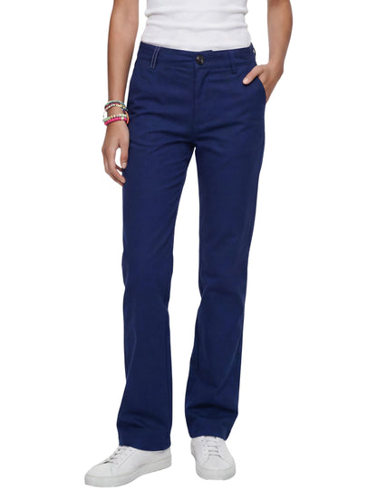 Fraternel Damen Chino Hose – Weite Straight Leg Stoffhose aus Baumwolle mit Stretch H118