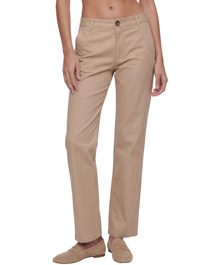 Fraternel Damen Chino Hose – Weite Straight Leg Stoffhose aus Baumwolle mit Stretch H118