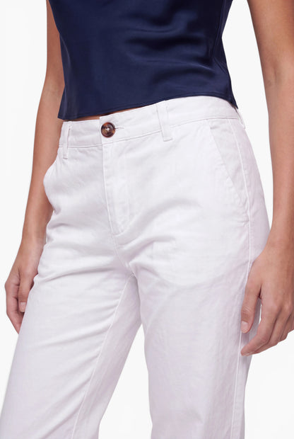 Fraternel Damen Chino Hose – Weite Straight Leg Stoffhose aus Baumwolle mit Stretch H118