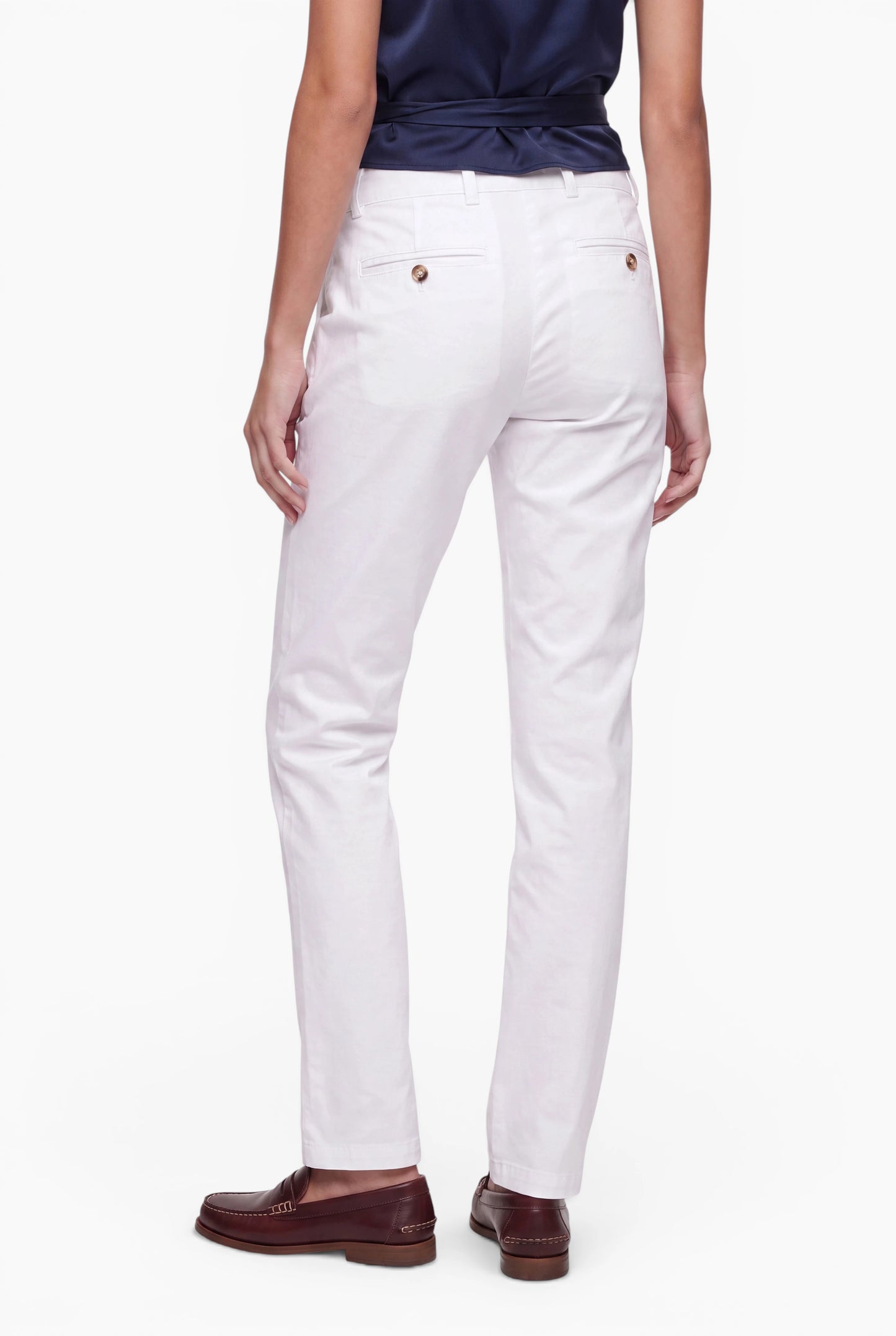 Fraternel Damen Chino Hose – Weite Straight Leg Stoffhose aus Baumwolle mit Stretch H118