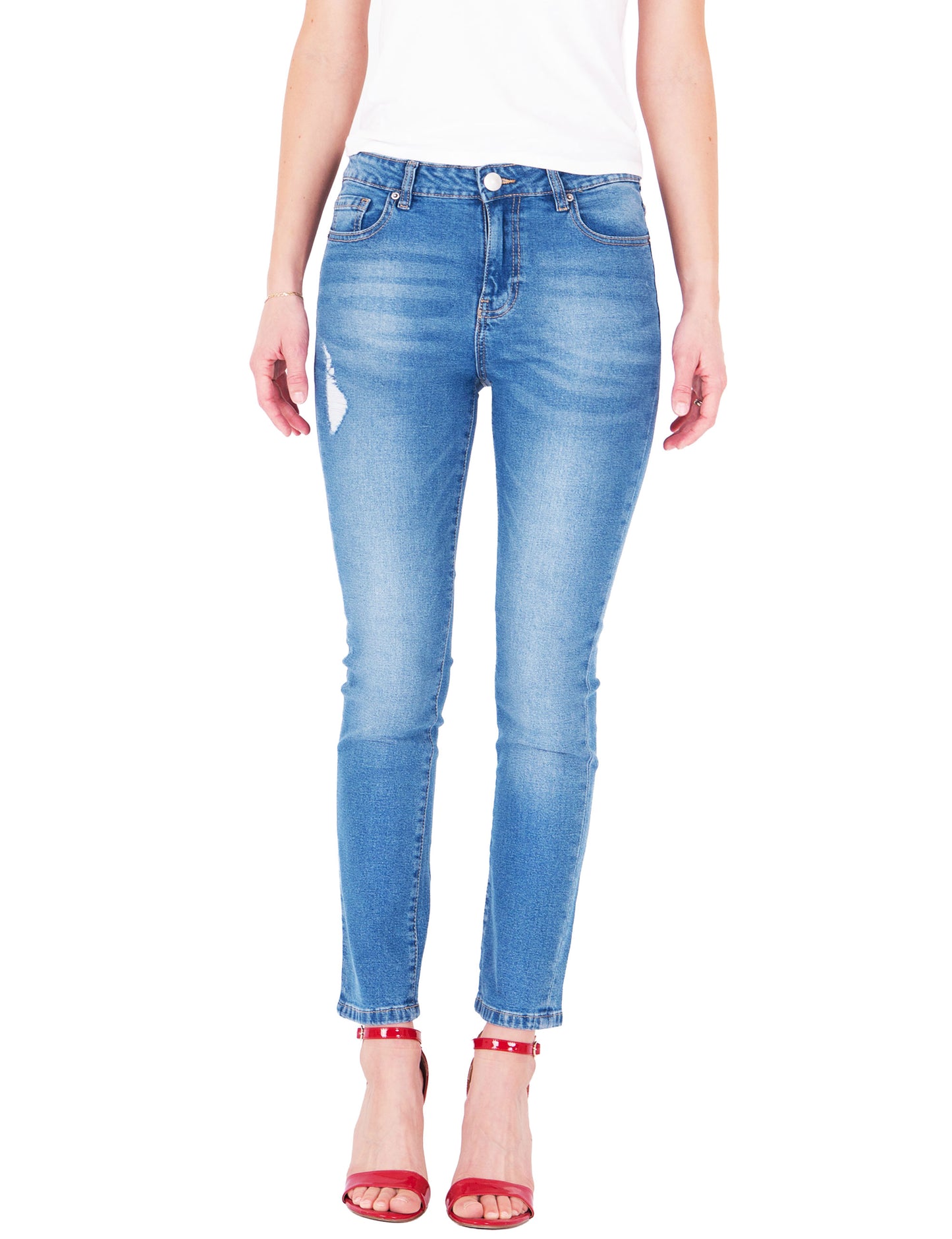 Fraternel Damen Jeans Hose skinny used relaxed fit Hellblau H058