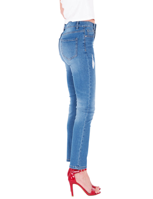 Fraternel Damen Jeans Hose skinny used relaxed fit Hellblau H058