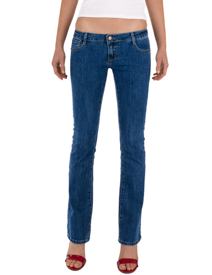 Fraternel Damen Bootcut Jeans Hüftjeans Stretch Five Pocket Schlaghose H037