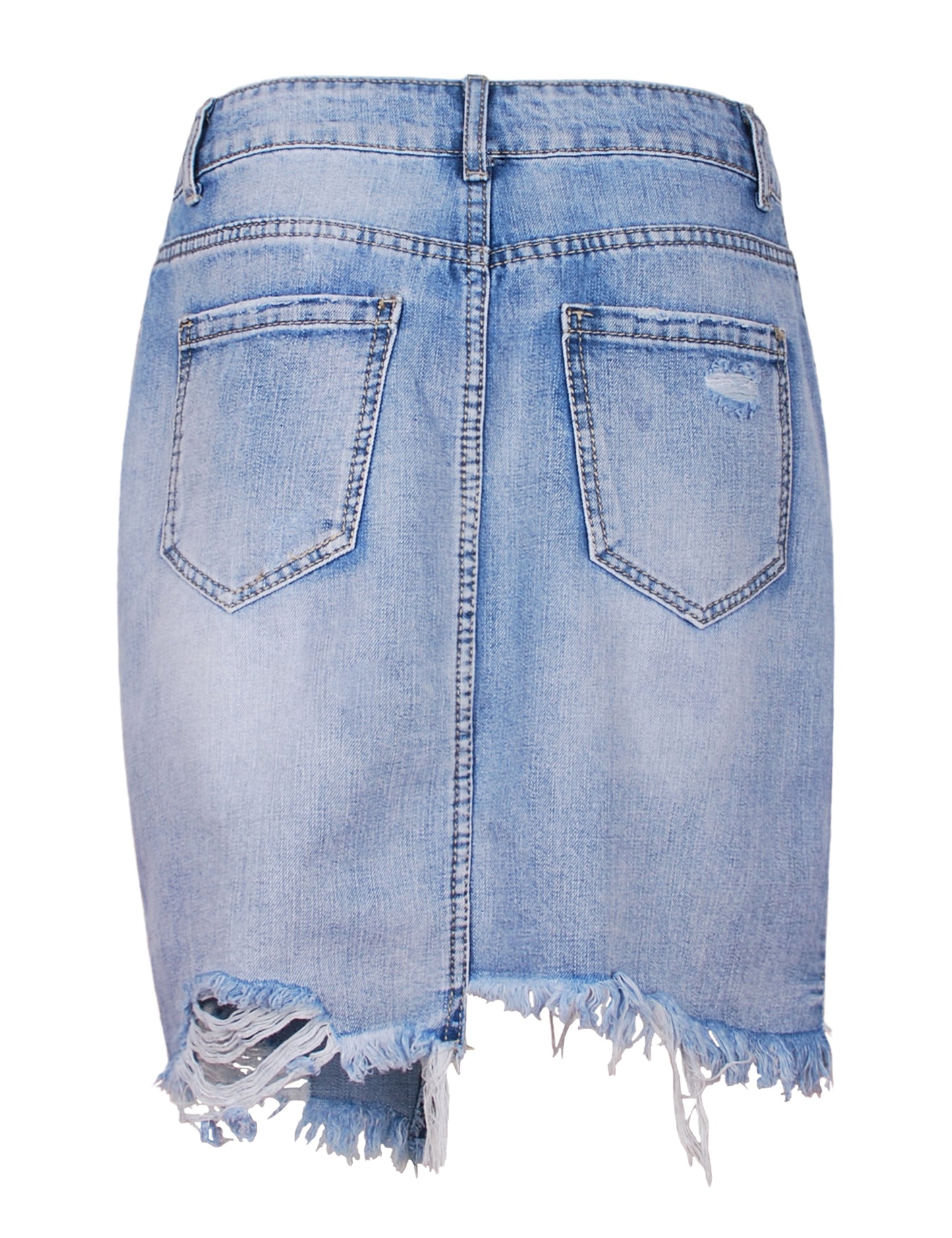 Fraternel Damen Jeansrock Vintage Five Pocket, Denim Minirock A-Linie R003