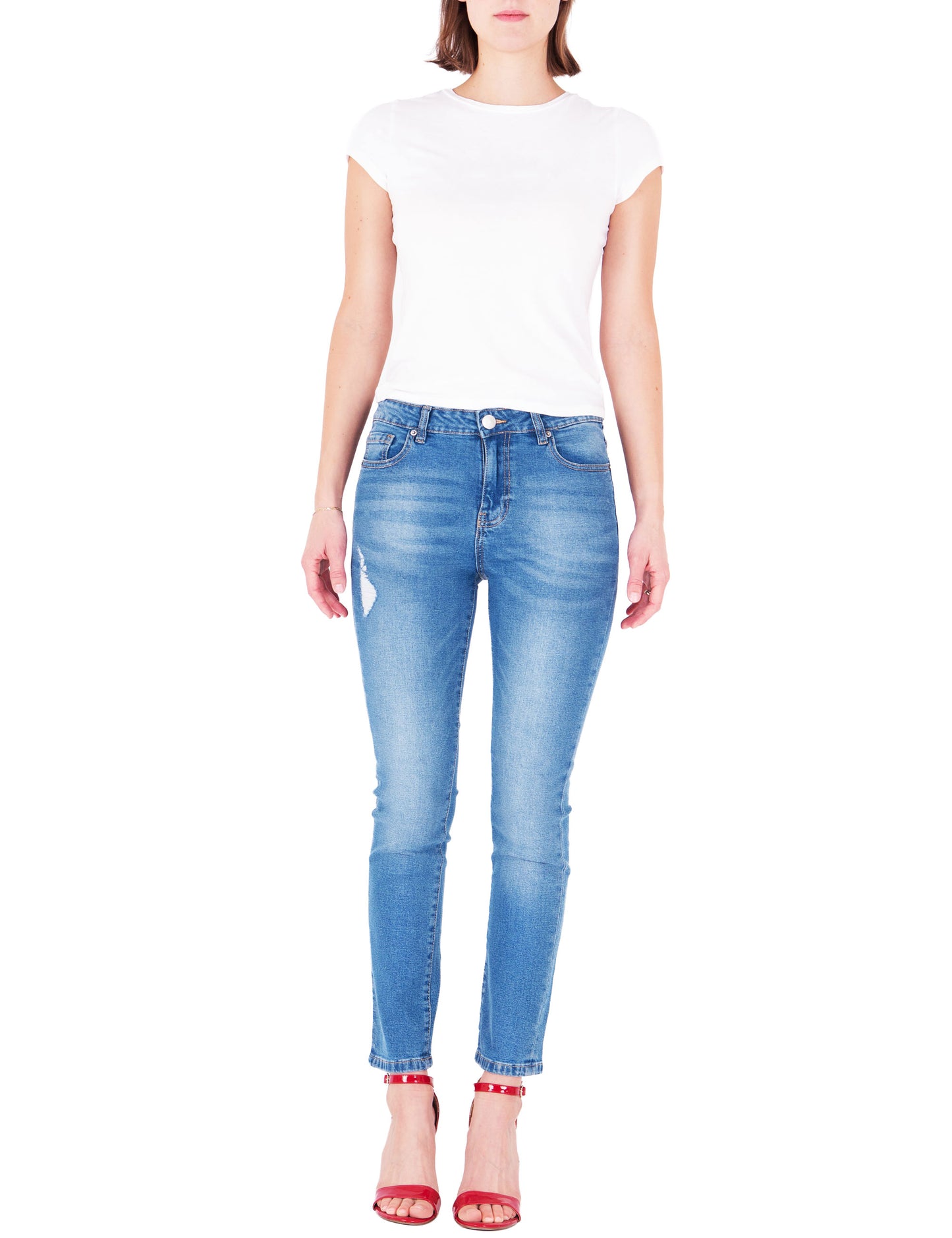 Fraternel Damen Jeans Hose skinny used relaxed fit Hellblau H058