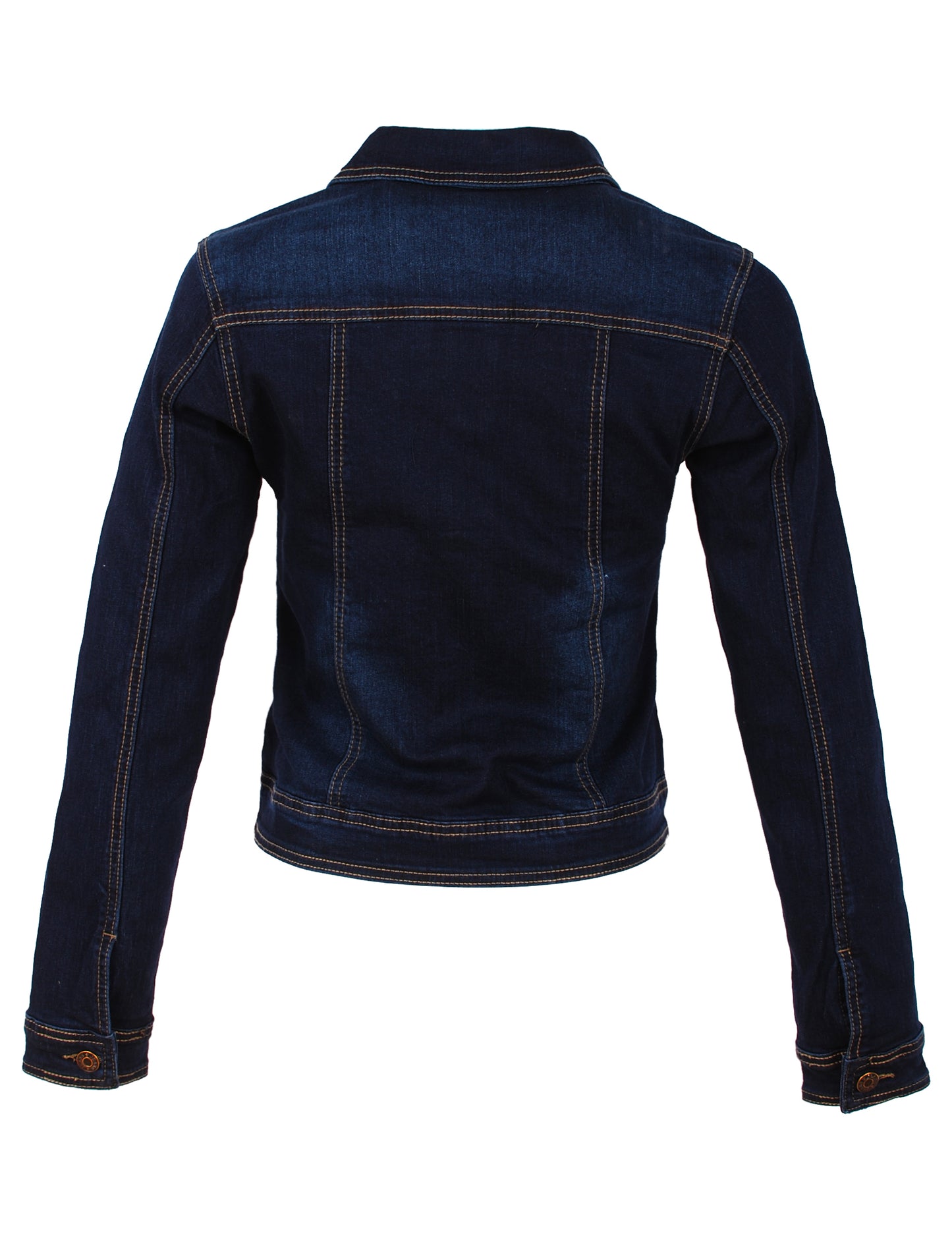 Fraternel Damen Jeansjacke, Taillierte Stretch Denim Jacket mit Knopfleiste, Brust- & Seitentaschen, Casual Used Look J011