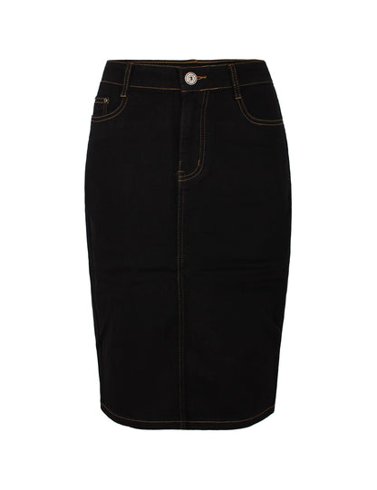 Fraternel Damen Jeans Rock knielang Bleistift stretch R004