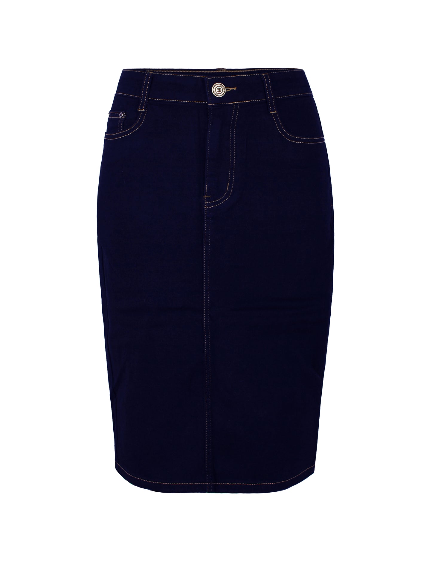 Fraternel Damen Jeans Rock knielang Bleistift stretch R004