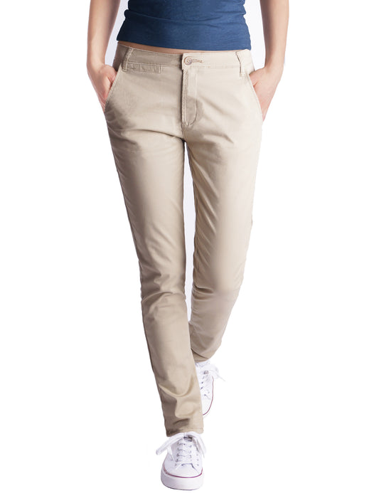 Fraternel Damen Chino Hosen – Moderne Stoffhose mit schmalem Bein und Stretch H100