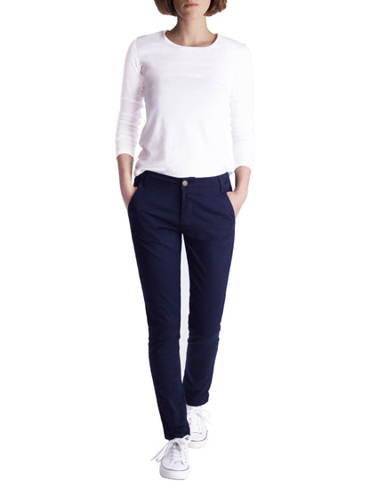 Fraternel Damen Chino Hosen – Moderne Stoffhose mit schmalem Bein und Stretch H100