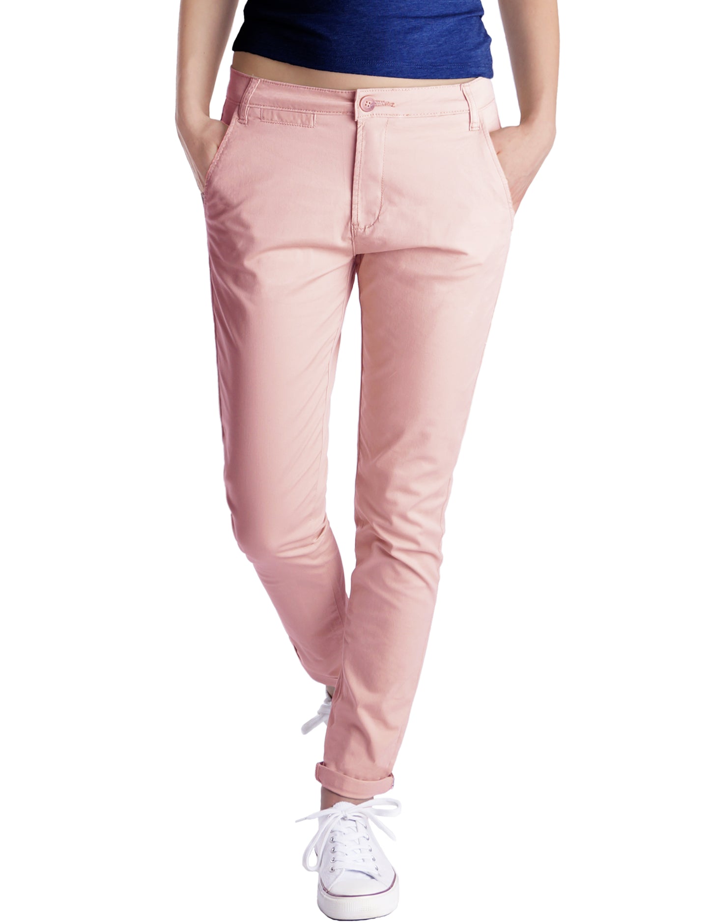 Fraternel Damen Chino Hosen – Moderne Stoffhose mit schmalem Bein und Stretch H100