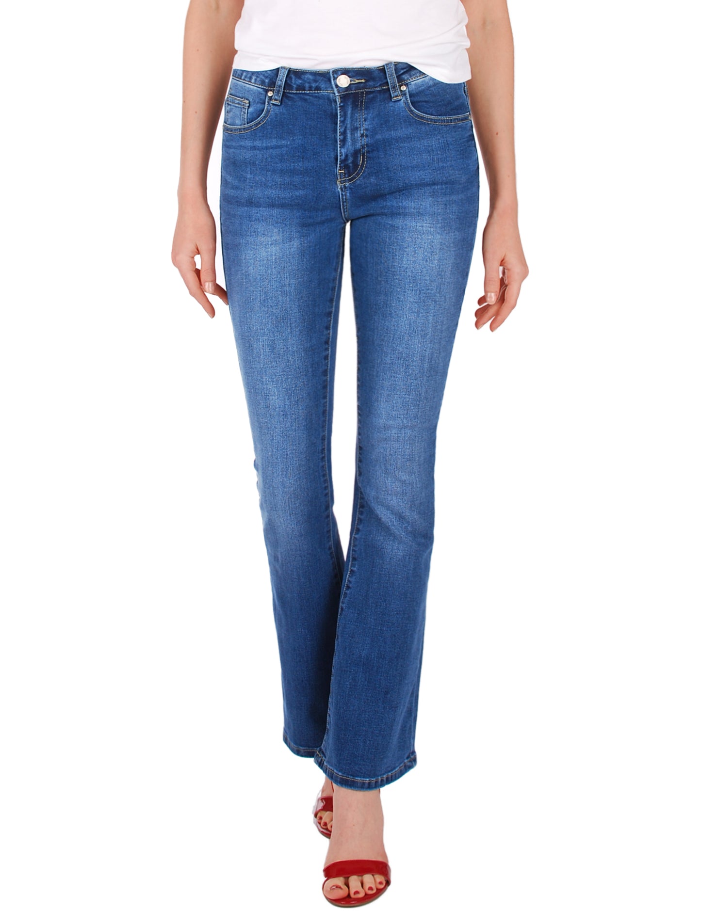 Fraternel Damen Jeans Hose Bootcut normal waist stretch H001