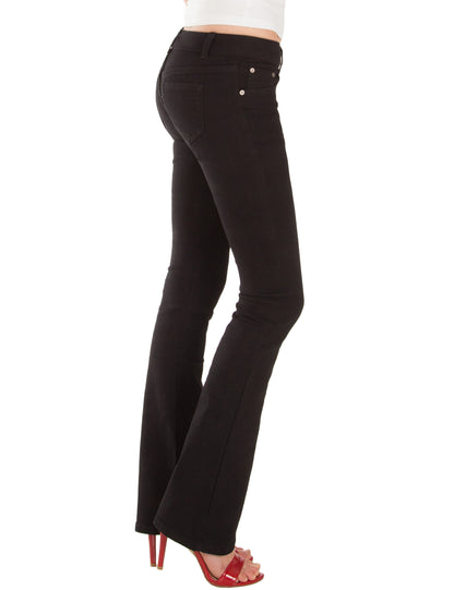 Fraternel Damen Bootcut Jeans Hüftjeans Stretch Five Pocket Schlaghose H037