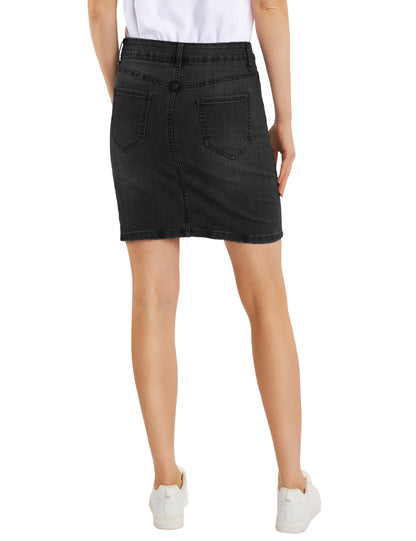 Fraternel Damen Jeans Rock Used kurz Bleistiftrock Stretchdenim R006