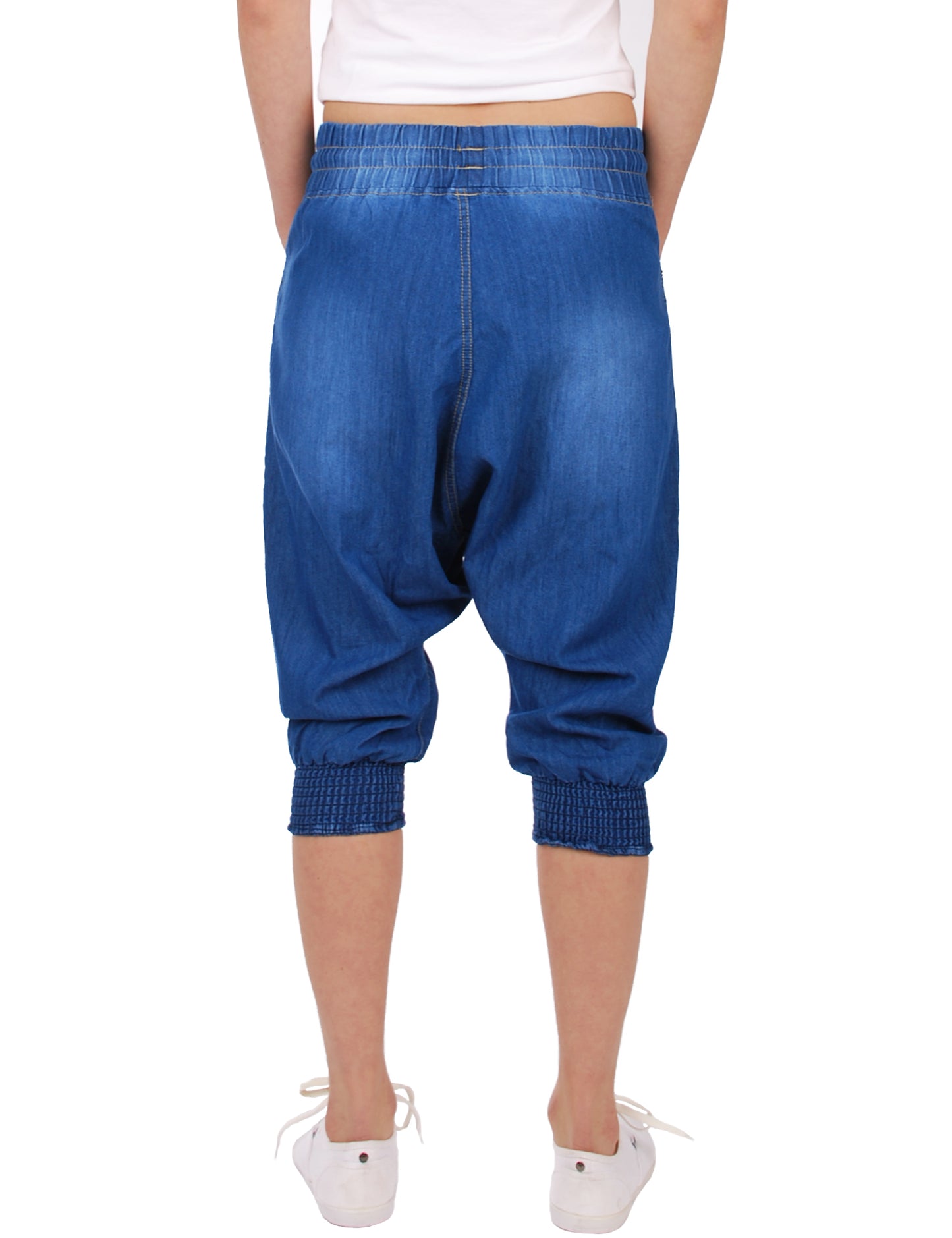 Fraternel Damen Sarouel kurze Pluderhose Haremshose H032