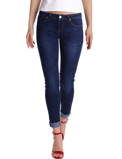 Fraternel Damen Skinny Hüftjeans – Stretch Five-Pocket Jeanshose H051