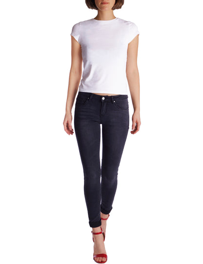 Fraternel Damen Skinny Hüftjeans – Stretch Five-Pocket Jeanshose H051